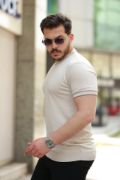 Erkek Bisiklet Yaka Ribanalı Kısa Kollu Tshirt resmi